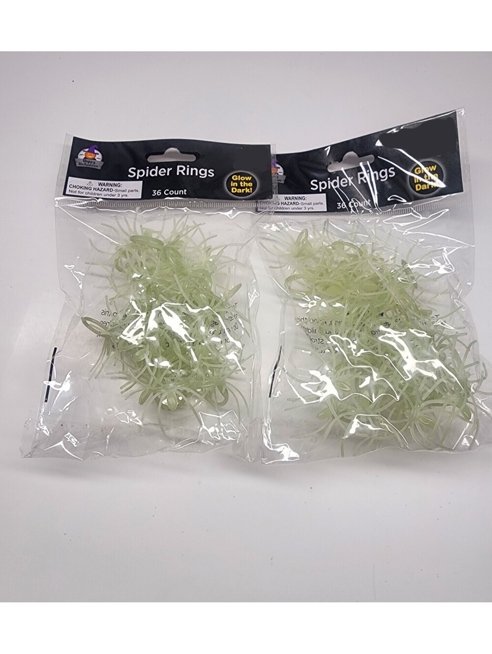 Happy Halloween Spider Rings Glow In The Dark 36 Count 2 Pack Party Favor